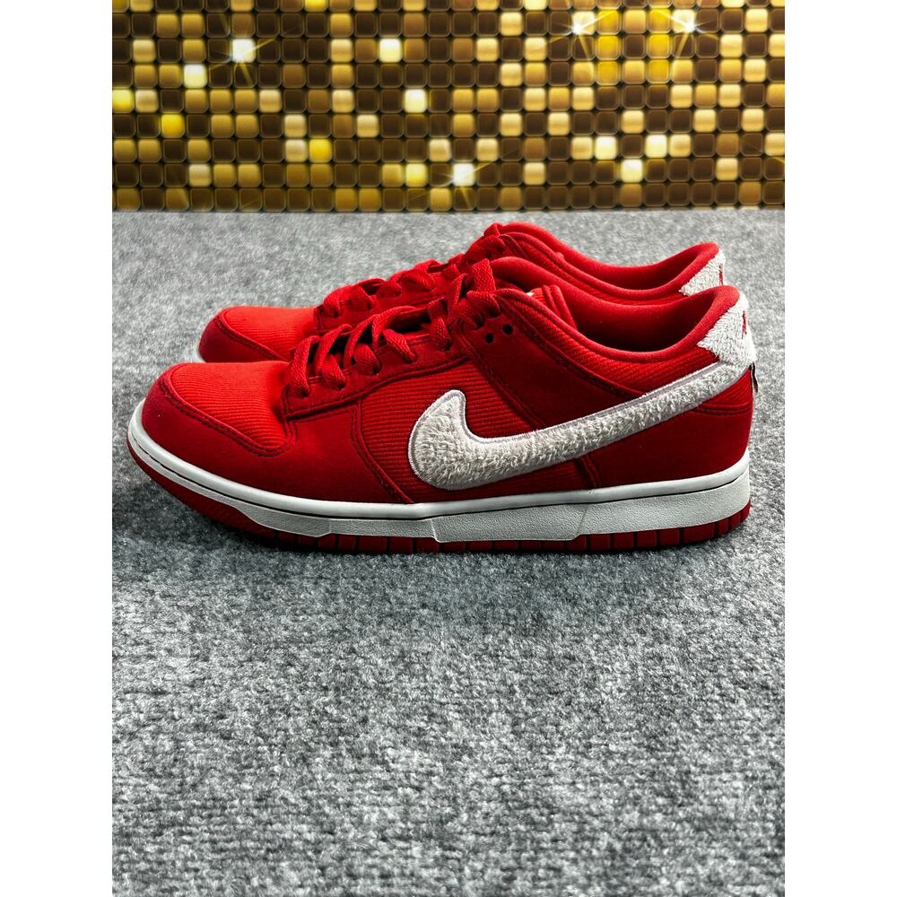 Nike Dunk Low GS Valentine's Day 2024 Fire Red Fuzzy Swoosh Youth 6Y 7W - Picture 5 of 12